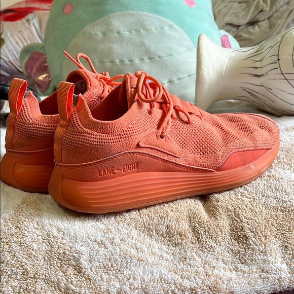 LANEIGE Orange High-Top Sneakers with Textured Design - Picture 3 of 9